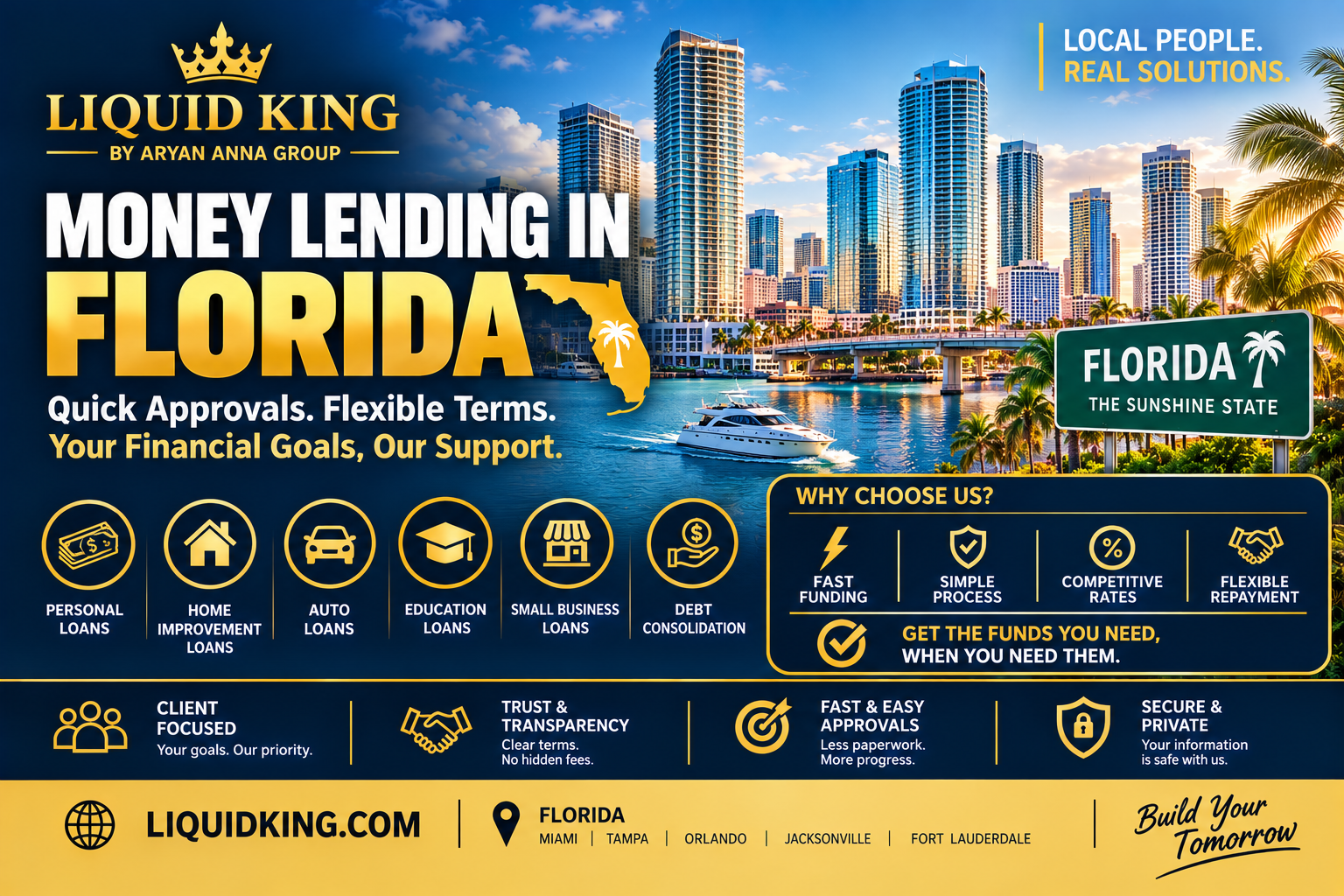 Money Lending in Florida offering personal, business, commercial, and real estate financing options